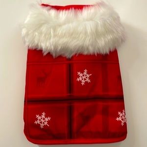 Dog Jacket Fur Collar Red Sizes S/M
